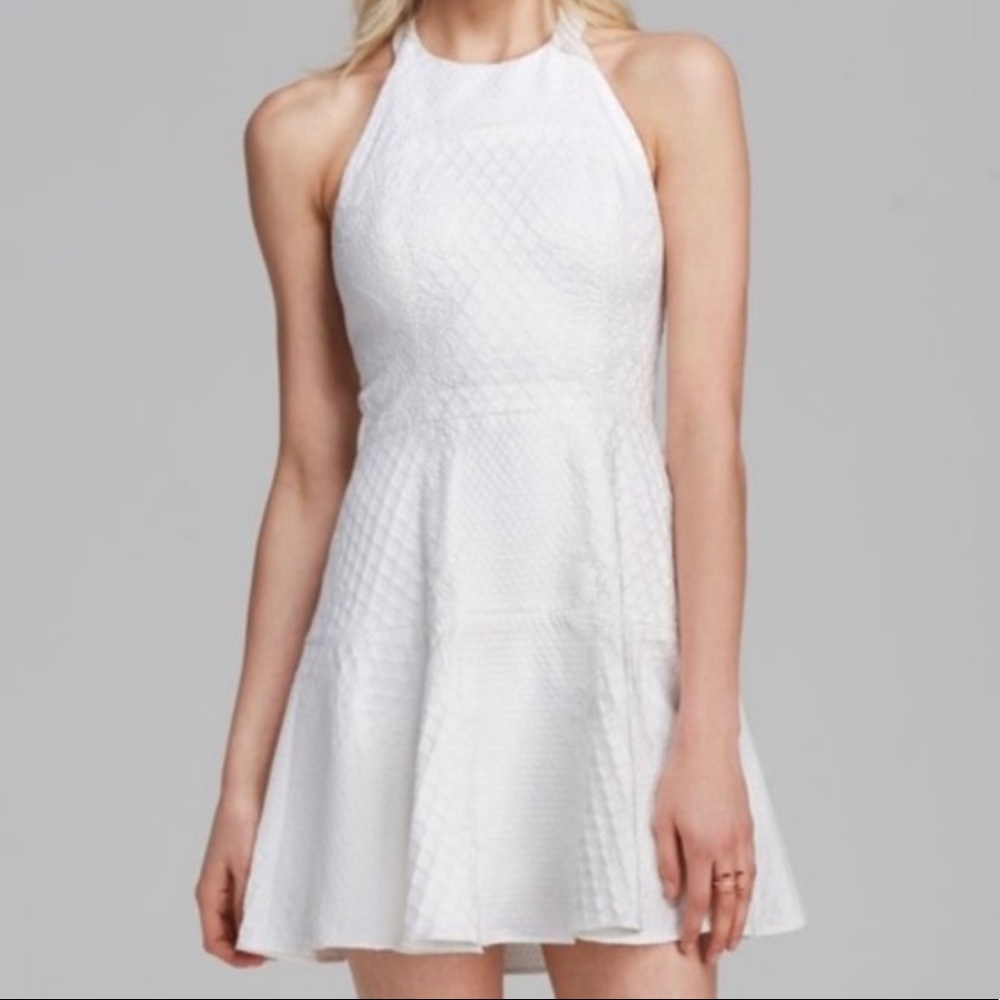 White parker halter dress